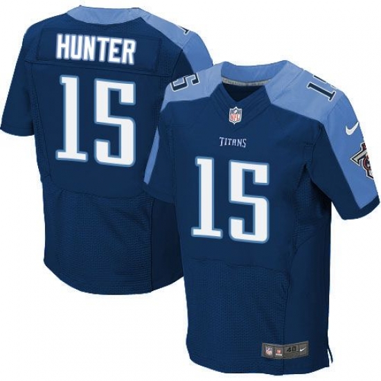Nike Tennessee Titans #15 Justin Hunter Navy Blue Alternate Men 27s Stitched NFL Elite Jersey Nike Tennessee Titans #15 Justin Hunter Navy Blue Alternate Men 27s Stitched NFL Elite Jersey