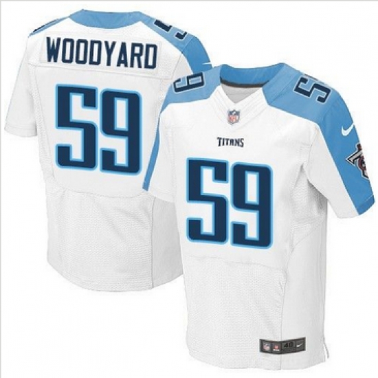 Nike Tennessee Titans #59 Wesley Woodyard White Mens Stitched NFL Elite Jersey Nike Tennessee Titans #59 Wesley Woodyard White Mens Stitched NFL Elite Jersey