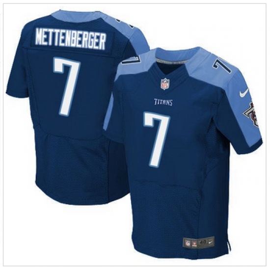 Nike Tennessee Titans #7 Zach Mettenberger Navy Blue Alternate Mens Stitched NFL Elite Jersey Nike Tennessee Titans #7 Zach Mettenberger Navy Blue Alternate Mens Stitched NFL Elite Jersey