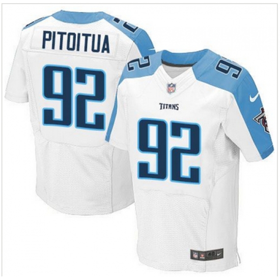 Nike Tennessee Titans #92 Ropati Pitoitua White Mens Stitched NFL Elite Jersey Nike Tennessee Titans #92 Ropati Pitoitua White Mens Stitched NFL Elite Jersey