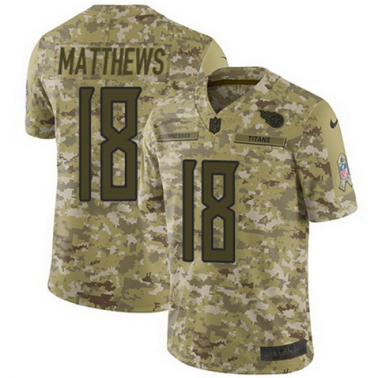 Nike Titans #18 Rishard Matthews Camo Mens Stitched NFL Limited 2018 Salute To Service Jersey Nike Titans #18 Rishard Matthews Camo Mens Stitched NFL Limited 2018 Salute To Service Jersey