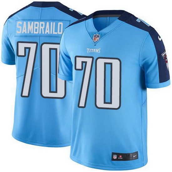 Nike Titans 70 Ty Sambrailo Light Blue Men Stitched NFL Limited Rush Jersey Nike Titans 70 Ty Sambrailo Light Blue Men Stitched NFL Limited Rush Jersey