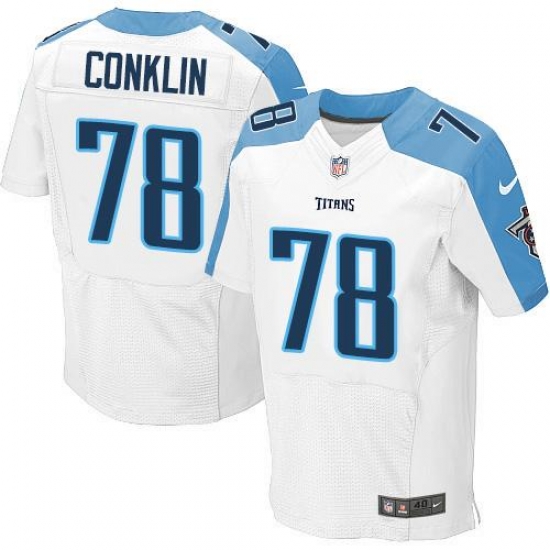 Nike Titans #78 Jack Conklin White Mens Stitched NFL Elite Jersey Nike Titans #78 Jack Conklin White Mens Stitched NFL Elite Jersey