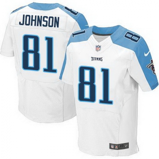 Nike Titans #81 Andre Johnson White Mens Stitched NFL Elite Jersey Nike Titans #81 Andre Johnson White Mens Stitched NFL Elite Jersey