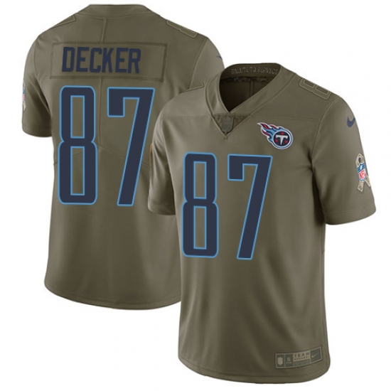 Nike Titans #87 Eric Decker Olive Mens Stitched NFL Limited 2017 Salute to Service Jersey Nike Titans #87 Eric Decker Olive Mens Stitched NFL Limited 2017 Salute to Service Jersey