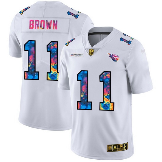 Tennessee Titans 11 A J Brown Men White Nike Multi Color 2020 NFL Crucial Catch Limited NFL Jersey Tennessee Titans 11 A J Brown Men White Nike Multi Color 2020 NFL Crucial Catch Limited NFL Jersey