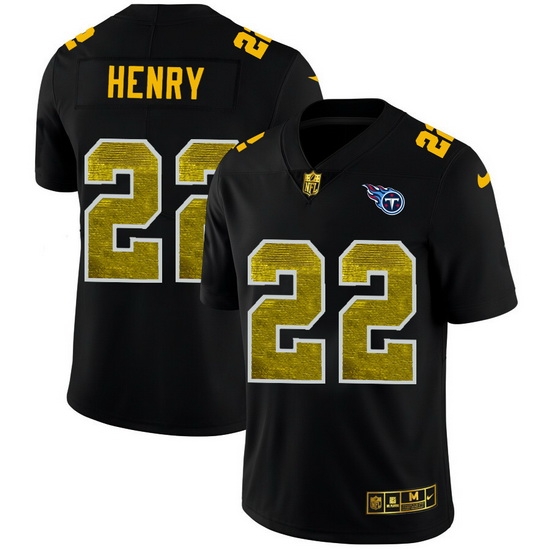 Tennessee Titans 22 Derrick Henry Men Black Nike Golden Sequin Vapor Limited NFL Jersey Tennessee Titans 22 Derrick Henry Men Black Nike Golden Sequin Vapor Limited NFL Jersey