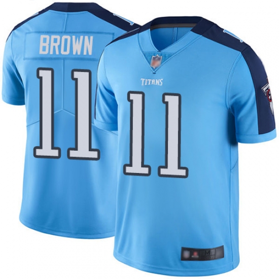 Titans 11 A J Brown Light Blue Men Stitched Football Limited Rush Jersey Titans 11 A J Brown Light Blue Men Stitched Football Limited Rush Jersey