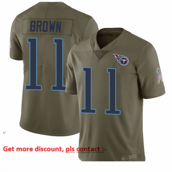 Titans 11 A J Brown Olive Men Stitched Football Limited 2017 Salute To Service Jersey Titans 11 A J Brown Olive Men Stitched Football Limited 2017 Salute To Service Jersey
