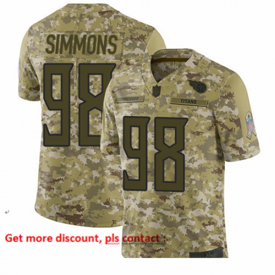 Titans 98 Jeffery Simmons Camo Men Stitched Football Limited 2018 Salute To Service Jersey Titans 98 Jeffery Simmons Camo Men Stitched Football Limited 2018 Salute To Service Jersey