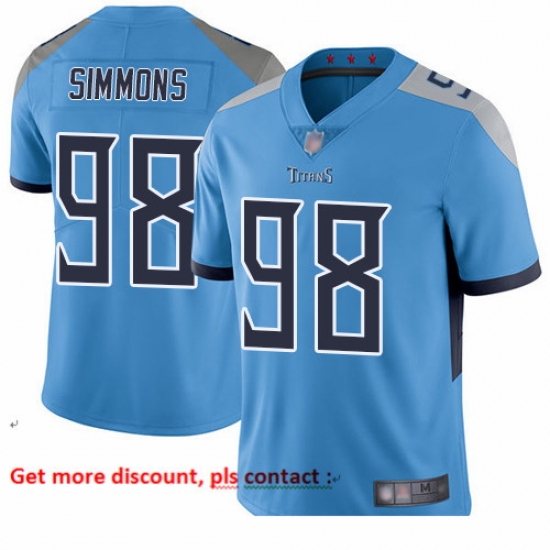 Titans 98 Jeffery Simmons Light Blue Alternate Men Stitched Football Vapor Untouchable Limited Jersey Titans 98 Jeffery Simmons Light Blue Alternate Men Stitched Football Vapor Untouchable Limited Jersey