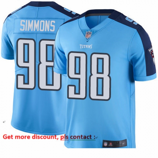 Titans 98 Jeffery Simmons Light Blue Men Stitched Football Limited Rush Jersey Titans 98 Jeffery Simmons Light Blue Men Stitched Football Limited Rush Jersey