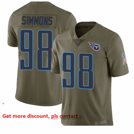 Titans 98 Jeffery Simmons Olive Men Stitched Football Limited 2017 Salute To Service Jersey Titans 98 Jeffery Simmons Olive Men Stitched Football Limited 2017 Salute To Service Jersey