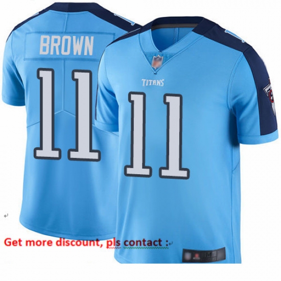 Titans 11 A J Brown Light Blue Youth Stitched Football Limited Rush Jersey Titans 11 A J Brown Light Blue Youth Stitched Football Limited Rush Jersey