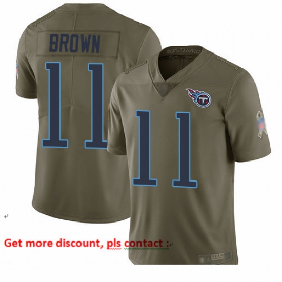 Titans 11 A J Brown Olive Youth Stitched Football Limited 2017 Salute to Service Jersey Titans 11 A J Brown Olive Youth Stitched Football Limited 2017 Salute to Service Jersey