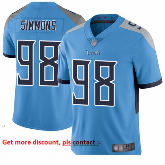 Titans 98 Jeffery Simmons Light Blue Alternate Youth Stitched Football Vapor Untouchable Limited Jersey Titans 98 Jeffery Simmons Light Blue Alternate Youth Stitched Football Vapor Untouchable Limited Jersey