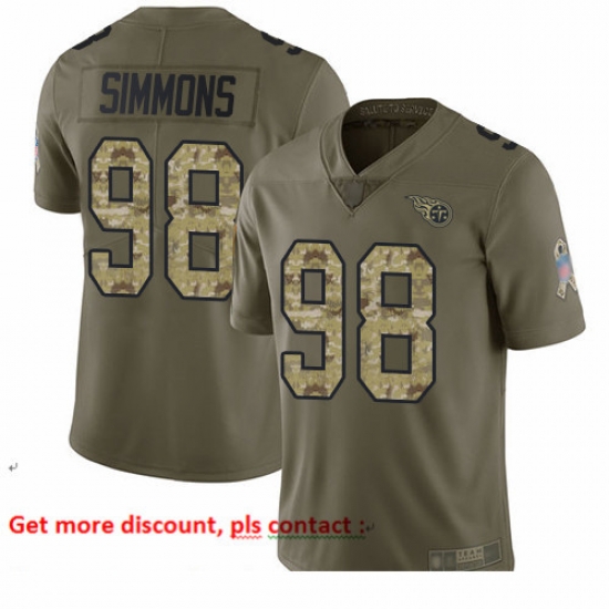 Titans 98 Jeffery Simmons Olive Camo Youth Stitched Football Limited 2017 Salute to Service Jersey Titans 98 Jeffery Simmons Olive Camo Youth Stitched Football Limited 2017 Salute to Service Jersey