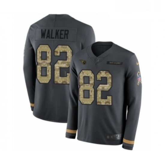 Youth Nike Tennessee Titans 82 Delanie Walker Limited Black Salute to Service Therma Long Sleeve NFL Jersey Youth Nike Tennessee Titans 82 Delanie Walker Limited Black Salute to Service Therma Long Sleeve NFL Jersey