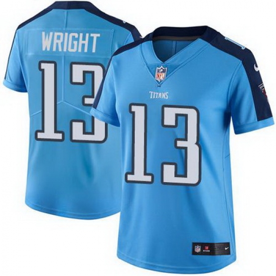 Nike Titans #13 Kendall Wright Light Blue Womens Stitched NFL Limited Rush Jersey Nike Titans #13 Kendall Wright Light Blue Womens Stitched NFL Limited Rush Jersey