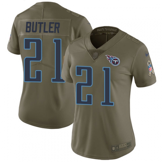 Nike Titans #21 Malcolm Butler Olive Womens Stitched NFL Limited 2017 Salute to Service Jersey Nike Titans #21 Malcolm Butler Olive Womens Stitched NFL Limited 2017 Salute to Service Jersey