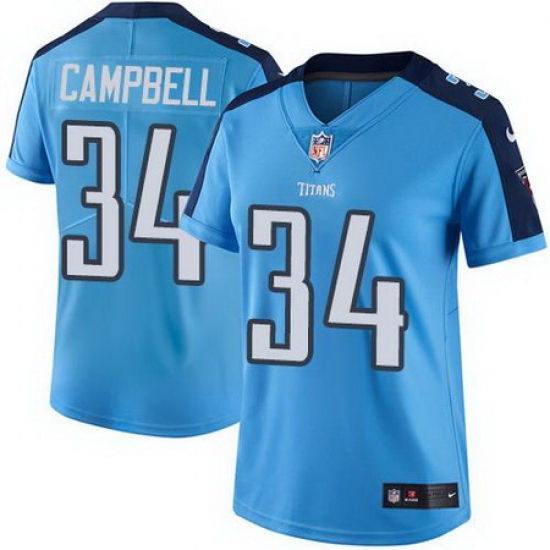 Nike Titans #34 Earl Campbell Light Blue Womens Stitched NFL Limited Rush Jersey Nike Titans #34 Earl Campbell Light Blue Womens Stitched NFL Limited Rush Jersey