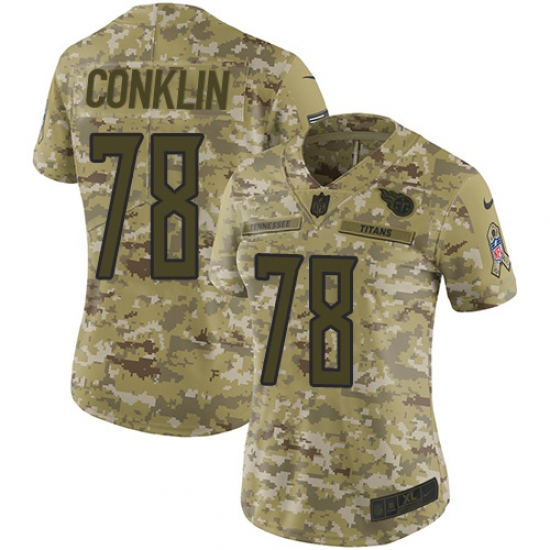 Nike Titans #78 Jack Conklin Camo Women Stitched NFL Limited 2018 Salute to Service Jersey Nike Titans #78 Jack Conklin Camo Women Stitched NFL Limited 2018 Salute to Service Jersey