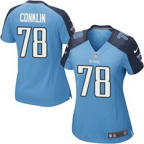 Nike Titans #78 Jack Conklin Light Blue Team Color Womens Stitched NFL Elite Jersey Nike Titans #78 Jack Conklin Light Blue Team Color Womens Stitched NFL Elite Jersey