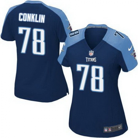 Nike Titans #78 Jack Conklin Navy Blue Alternate Womens Stitched NFL Elite Jersey Nike Titans #78 Jack Conklin Navy Blue Alternate Womens Stitched NFL Elite Jersey