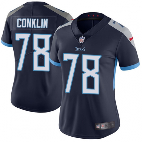 Nike Titans #78 Jack Conklin Navy Blue Alternate Womens Stitched NFL Vapor Untouchable Limited Jersey Nike Titans #78 Jack Conklin Navy Blue Alternate Womens Stitched NFL Vapor Untouchable Limited Jersey