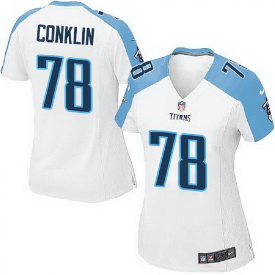 Nike Titans #78 Jack Conklin White Womens Stitched NFL Elite Jersey Nike Titans #78 Jack Conklin White Womens Stitched NFL Elite Jersey