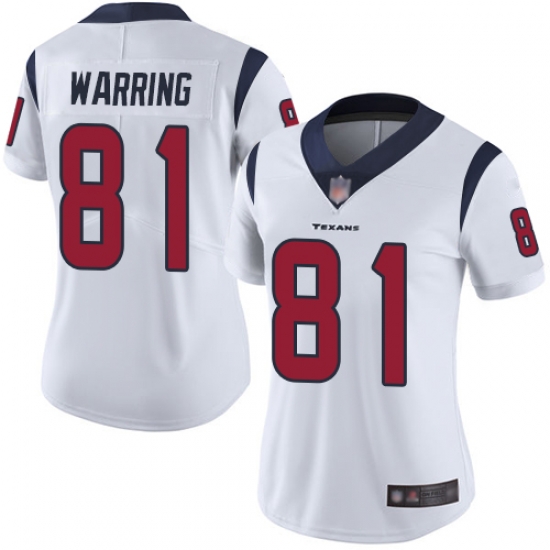 Texans 81 Kahale Warring White Women Stitched Football Vapor Untouchable Limited Jersey Texans 81 Kahale Warring White Women Stitched Football Vapor Untouchable Limited Jersey