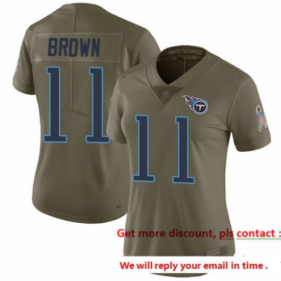 Titans 11 A J Brown Olive Women Stitched Football Limited 2017 Salute to Service Jersey Titans 11 A J Brown Olive Women Stitched Football Limited 2017 Salute to Service Jersey