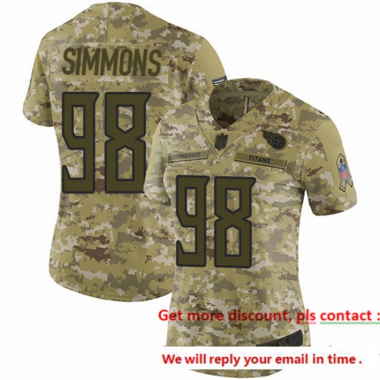 Titans 98 Jeffery Simmons Camo Women Stitched Football Limited 2018 Salute to Service Jersey Titans 98 Jeffery Simmons Camo Women Stitched Football Limited 2018 Salute to Service Jersey