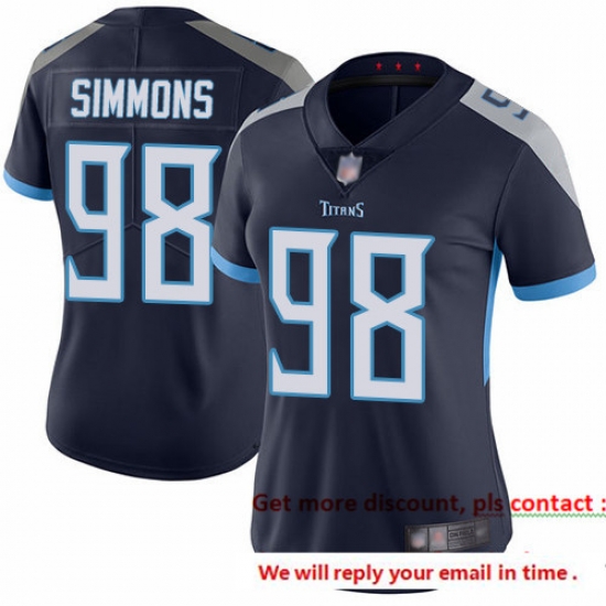 Titans 98 Jeffery Simmons Navy Blue Team Color Women Stitched Football Vapor Untouchable Limited Jersey Titans 98 Jeffery Simmons Navy Blue Team Color Women Stitched Football Vapor Untouchable Limited Jersey
