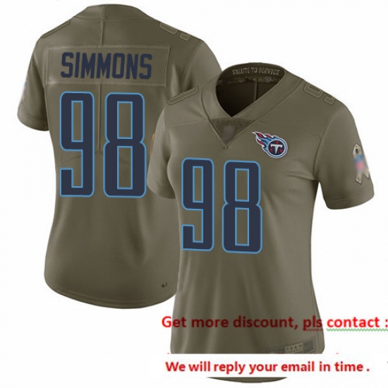 Titans 98 Jeffery Simmons Olive Women Stitched Football Limited 2017 Salute to Service Jersey Titans 98 Jeffery Simmons Olive Women Stitched Football Limited 2017 Salute to Service Jersey