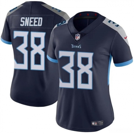 Women Tennessee Titans 38 L'Jarius Sneed Navy Vapor Stitched Football Jersey Women Tennessee Titans 38 L'Jarius Sneed Navy Vapor Stitched Football Jersey