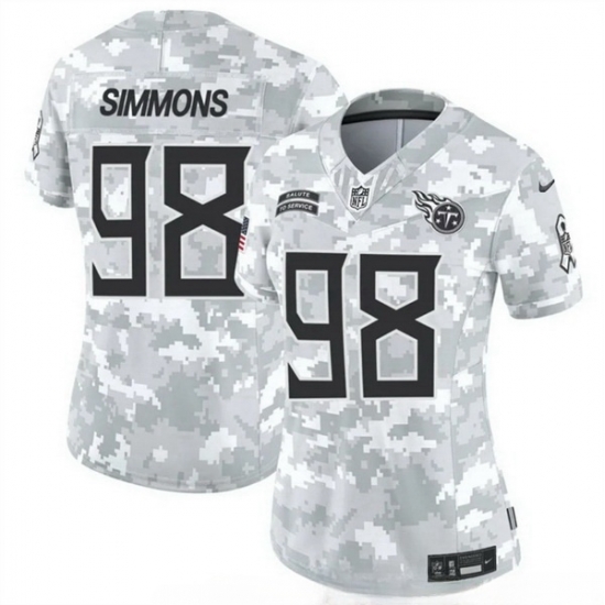 Women Tennessee Titans 98 Jeffery Simmons 2024 F U S E Arctic Camo Salute To Service Limited Stitched Football Jersey Women Tennessee Titans 98 Jeffery Simmons 2024 F U S E Arctic Camo Salute To Service Limited Stitched Football Jersey