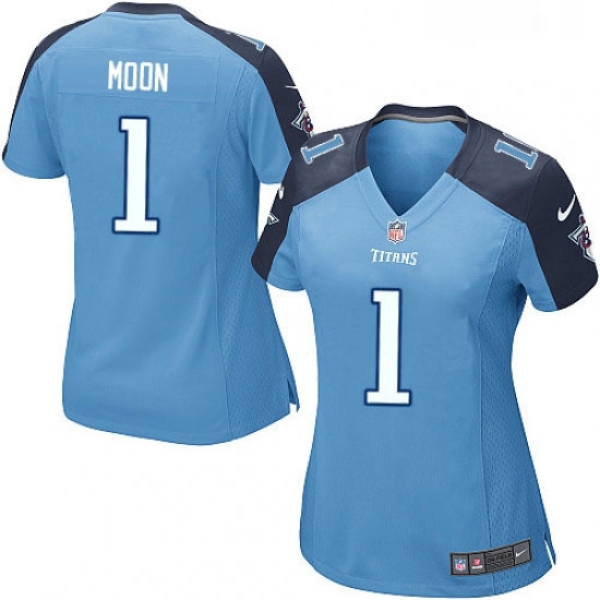 Womens Nike Tennessee Titans 1 Warren Moon Game Light Blue Team Color NFL Jersey Womens Nike Tennessee Titans 1 Warren Moon Game Light Blue Team Color NFL Jersey