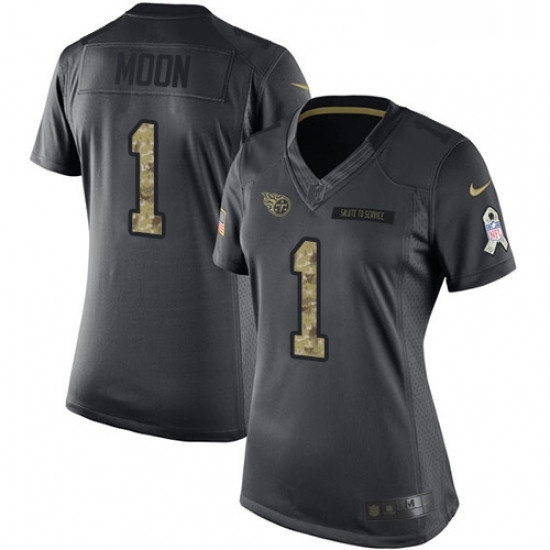 Womens Nike Tennessee Titans 1 Warren Moon Limited Black 2016 Salute to Service NFL Jersey Womens Nike Tennessee Titans 1 Warren Moon Limited Black 2016 Salute to Service NFL Jersey