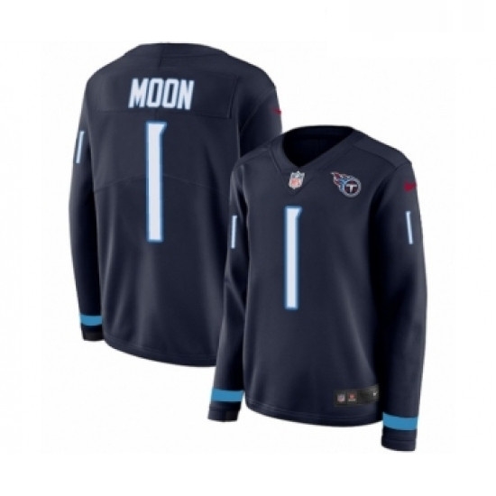 Womens Nike Tennessee Titans 1 Warren Moon Limited Navy Blue Therma Long Sleeve NFL Jersey Womens Nike Tennessee Titans 1 Warren Moon Limited Navy Blue Therma Long Sleeve NFL Jersey