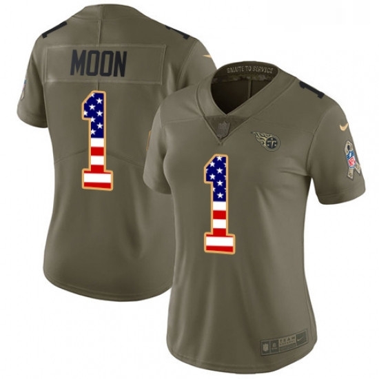 Womens Nike Tennessee Titans 1 Warren Moon Limited OliveUSA Flag 2017 Salute to Service NFL Jersey Womens Nike Tennessee Titans 1 Warren Moon Limited OliveUSA Flag 2017 Salute to Service NFL Jersey