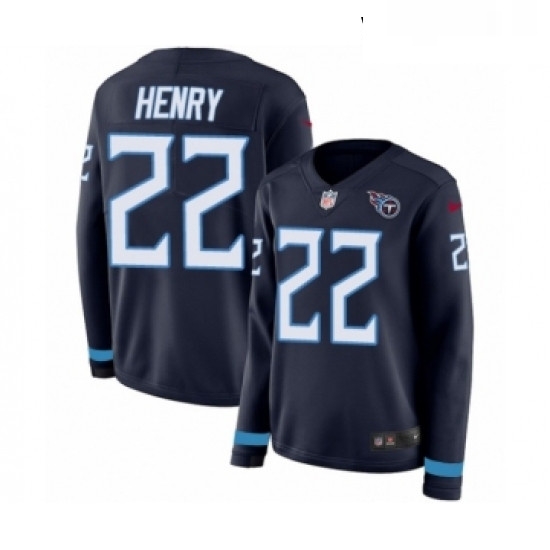 Womens Nike Tennessee Titans 22 Derrick Henry Limited Navy Blue Therma Long Sleeve NFL Jersey Womens Nike Tennessee Titans 22 Derrick Henry Limited Navy Blue Therma Long Sleeve NFL Jersey