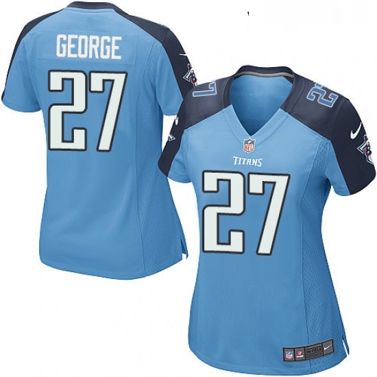 Womens Nike Tennessee Titans 27 Eddie George Game Light Blue Team Color NFL Jersey Womens Nike Tennessee Titans 27 Eddie George Game Light Blue Team Color NFL Jersey