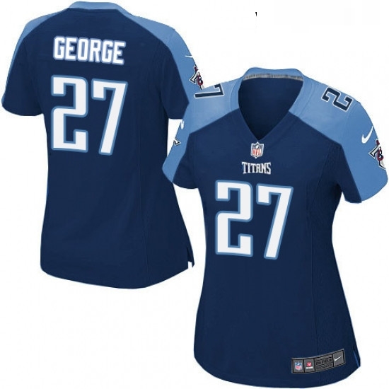 Womens Nike Tennessee Titans 27 Eddie George Game Navy Blue Alternate NFL Jersey Womens Nike Tennessee Titans 27 Eddie George Game Navy Blue Alternate NFL Jersey