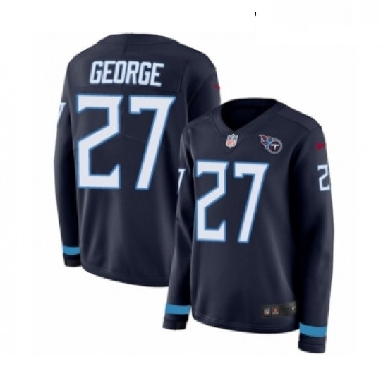 Womens Nike Tennessee Titans 27 Eddie George Limited Navy Blue Therma Long Sleeve NFL Jersey Womens Nike Tennessee Titans 27 Eddie George Limited Navy Blue Therma Long Sleeve NFL Jersey