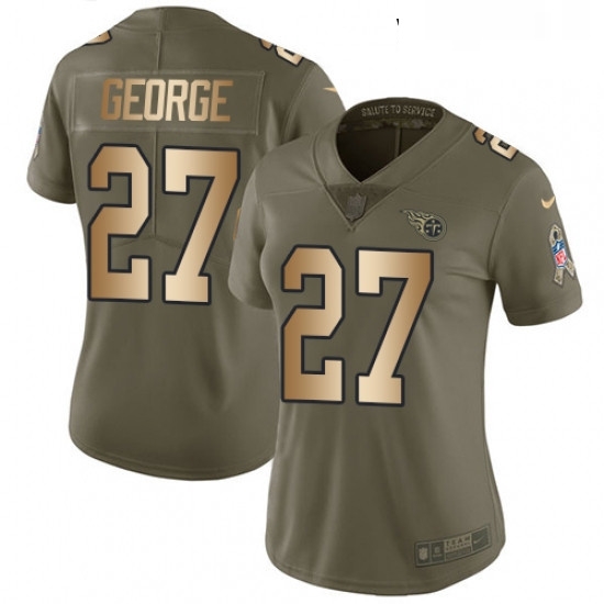 Womens Nike Tennessee Titans 27 Eddie George Limited OliveGold 2017 Salute to Service NFL Jersey Womens Nike Tennessee Titans 27 Eddie George Limited OliveGold 2017 Salute to Service NFL Jersey