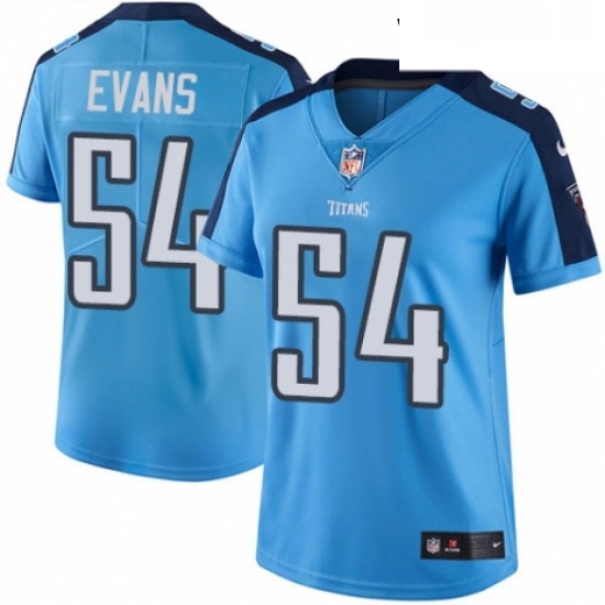 Womens Nike Tennessee Titans 54 Rashaan Evans Limited Light Blue Rush Vapor Untouchable NFL Jersey Womens Nike Tennessee Titans 54 Rashaan Evans Limited Light Blue Rush Vapor Untouchable NFL Jersey