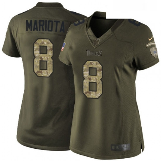 Womens Nike Tennessee Titans 8 Marcus Mariota Elite Green Salute to Service NFL Jersey Womens Nike Tennessee Titans 8 Marcus Mariota Elite Green Salute to Service NFL Jersey