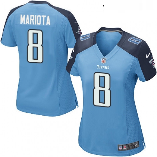 Womens Nike Tennessee Titans 8 Marcus Mariota Game Light Blue Team Color NFL Jersey Womens Nike Tennessee Titans 8 Marcus Mariota Game Light Blue Team Color NFL Jersey