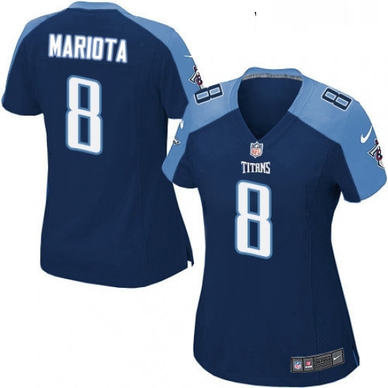 Womens Nike Tennessee Titans 8 Marcus Mariota Game Navy Blue Alternate NFL Jersey Womens Nike Tennessee Titans 8 Marcus Mariota Game Navy Blue Alternate NFL Jersey